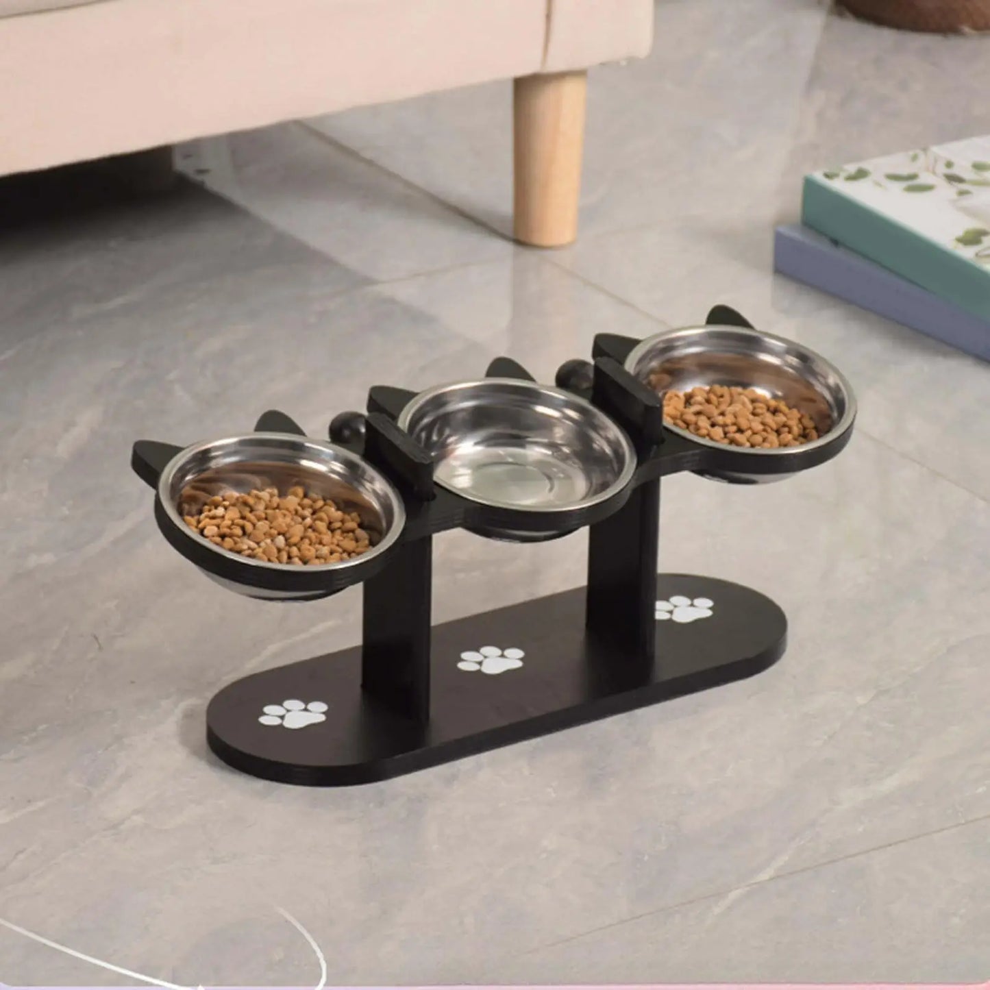 Elevated Bamboo Bowl Stand