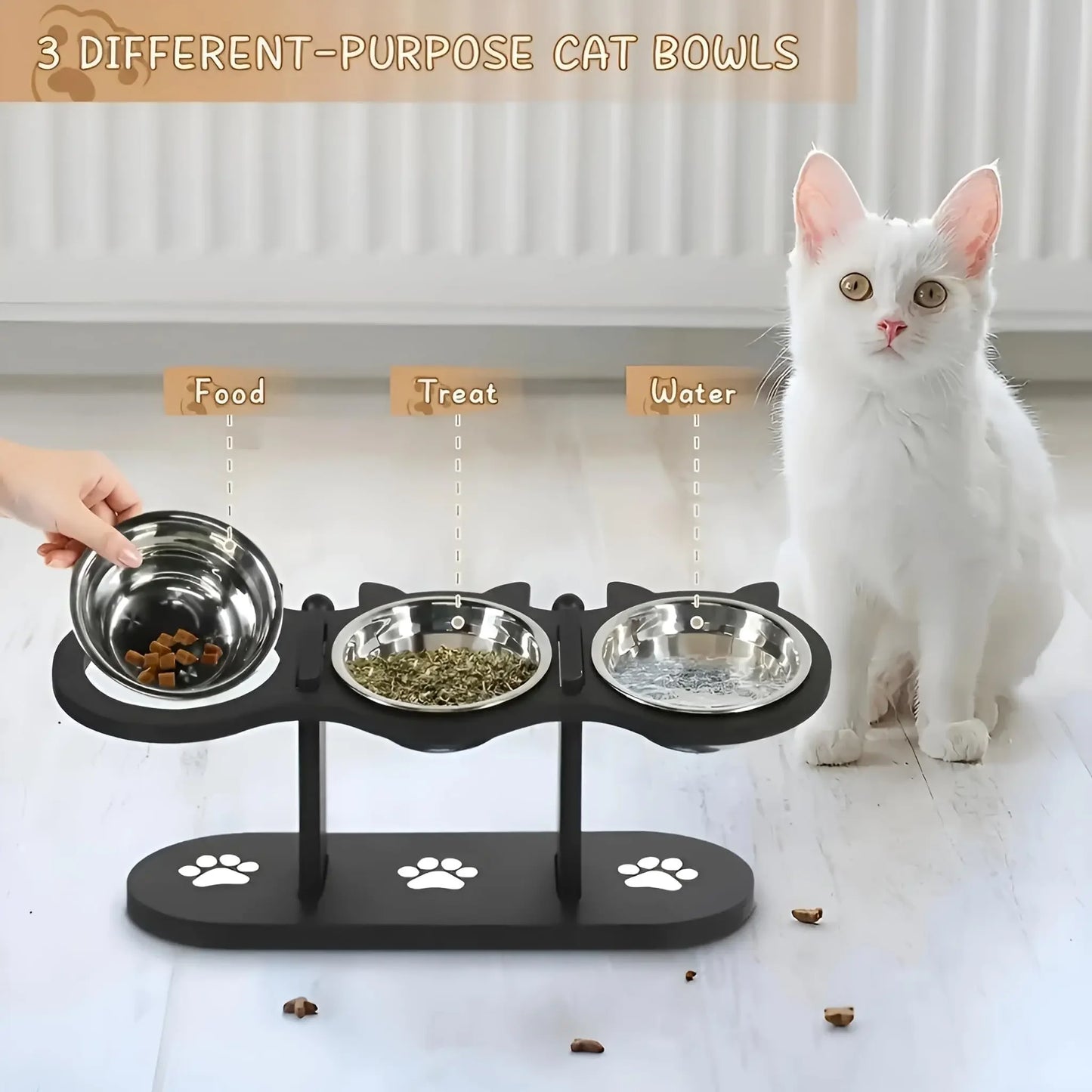 Elevated Bamboo Bowl Stand